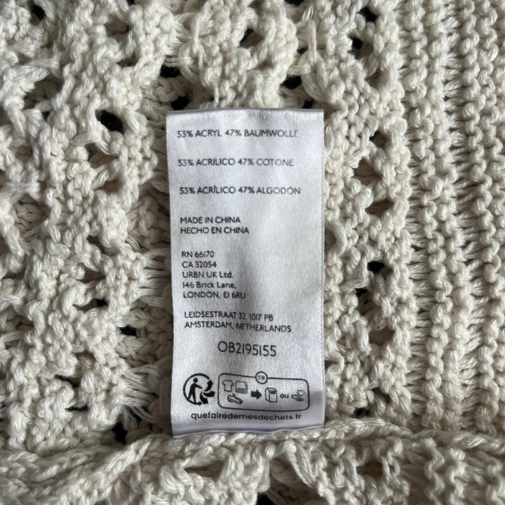 Free People XS Poppy Sweater Tank All Crochet Halter Top Cover Up Retro Festival